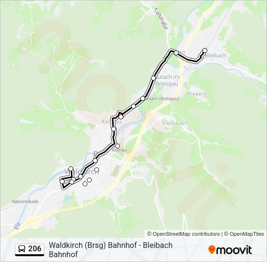 206 Bus Line Map