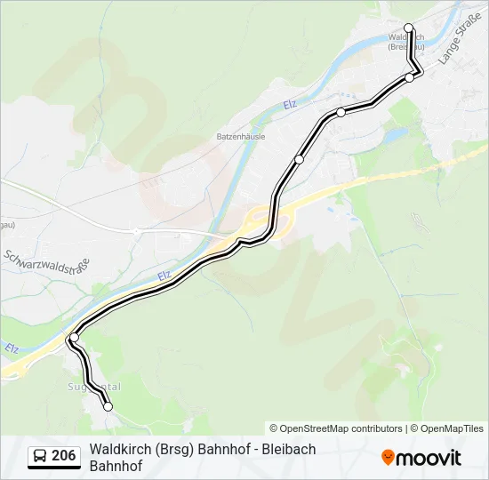 206 Bus Line Map