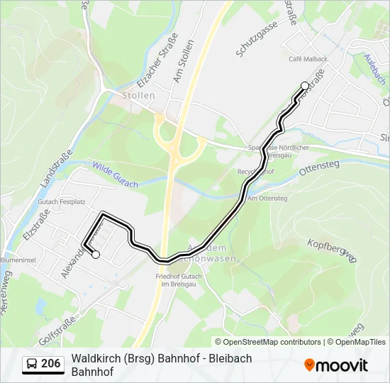 206 Bus Line Map