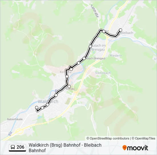 206 Bus Line Map