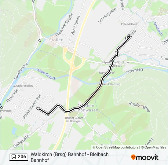 206 Bus Line Map