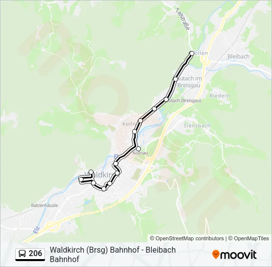 206 Bus Line Map