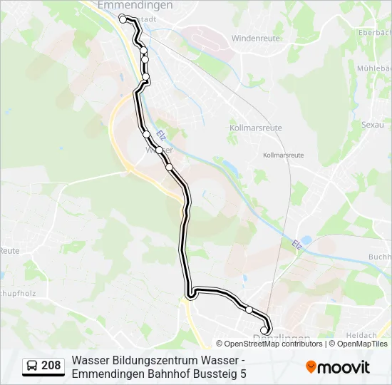 208 Bus Line Map