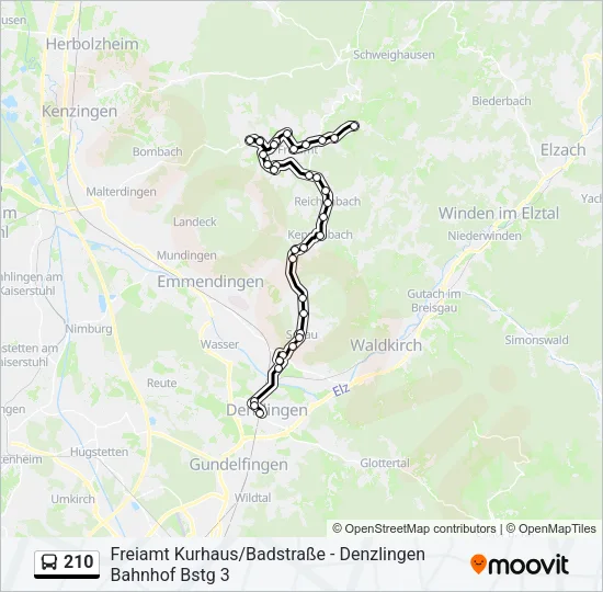 210 Bus Line Map