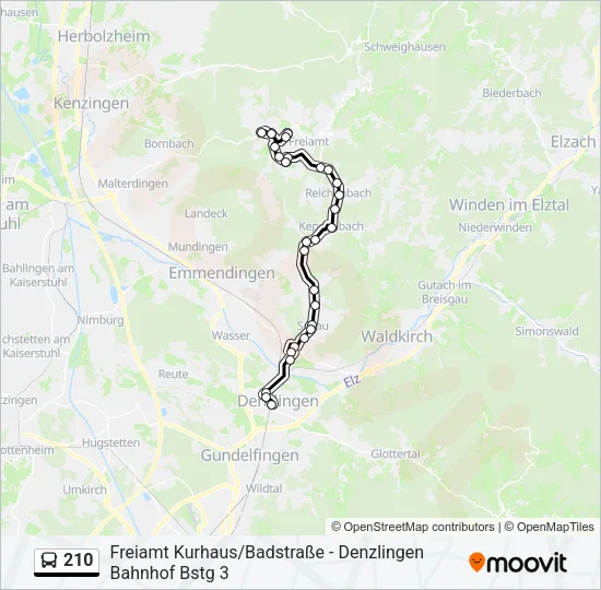 210 Bus Line Map
