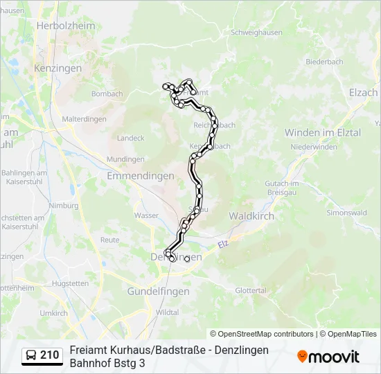 210 Bus Line Map
