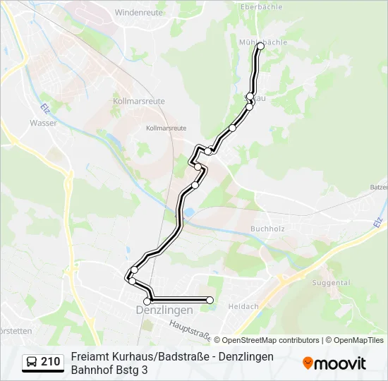 210 Bus Line Map