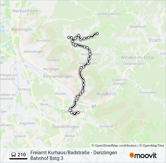 210 Bus Line Map