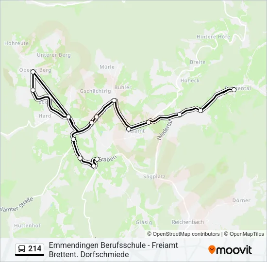 214 Bus Line Map