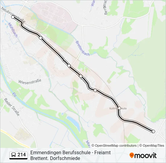 214 Bus Line Map