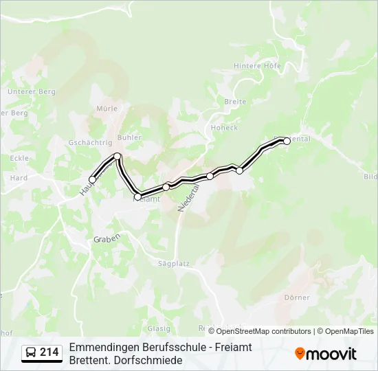 214 Bus Line Map