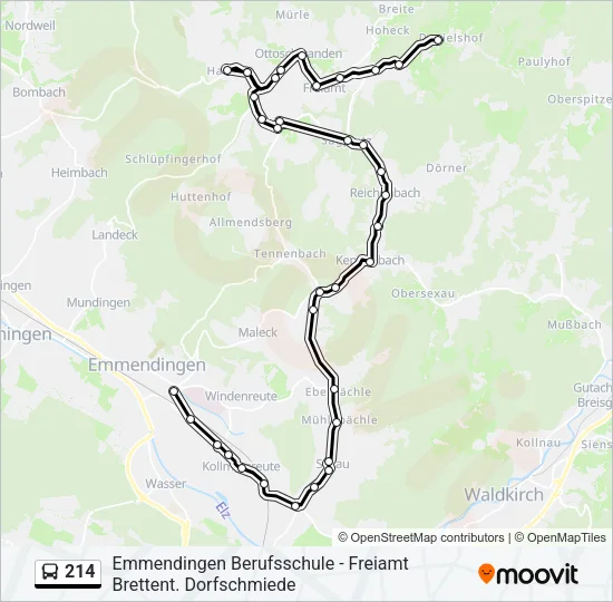 214 Bus Line Map