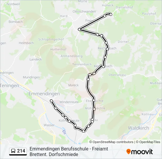 214 Bus Line Map