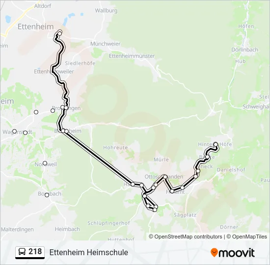 218 Bus Line Map