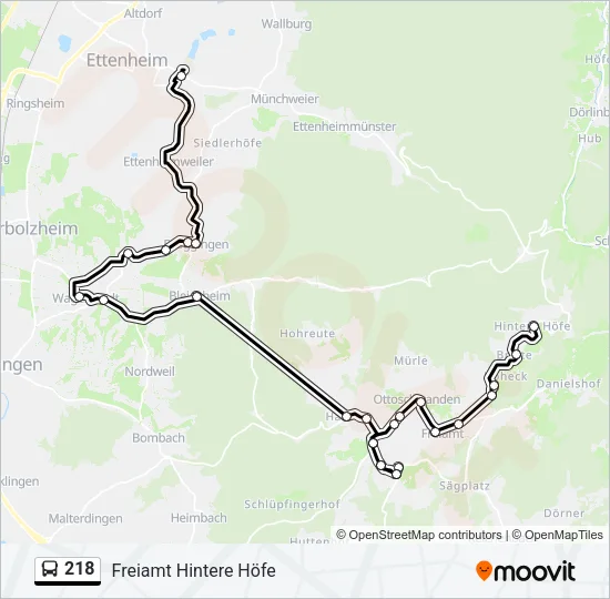 218 Bus Line Map