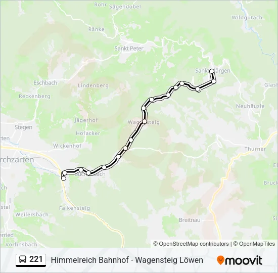 221 Bus Line Map