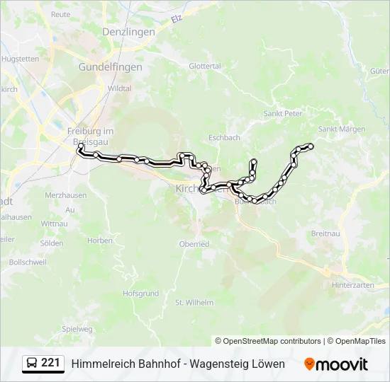 221 Bus Line Map