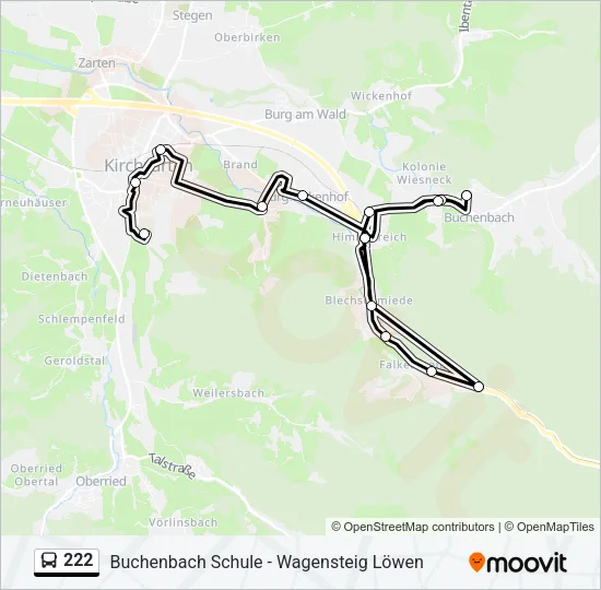 222 Bus Line Map