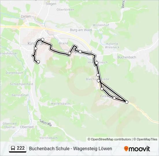 222 Bus Line Map
