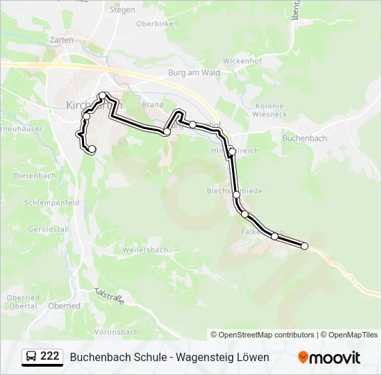 222 Bus Line Map