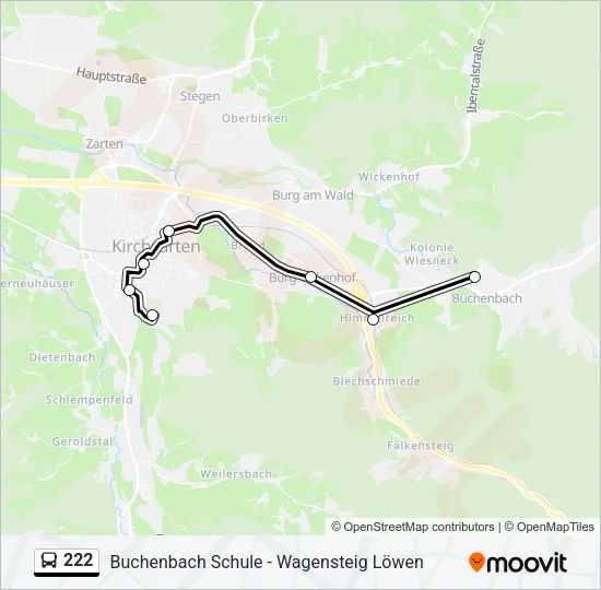 222 Bus Line Map
