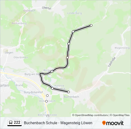 222 Bus Line Map