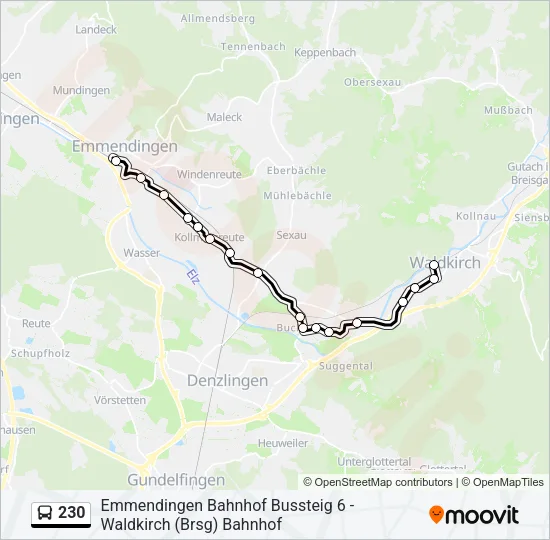 230 Bus Line Map