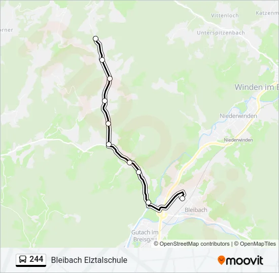 244 Bus Line Map