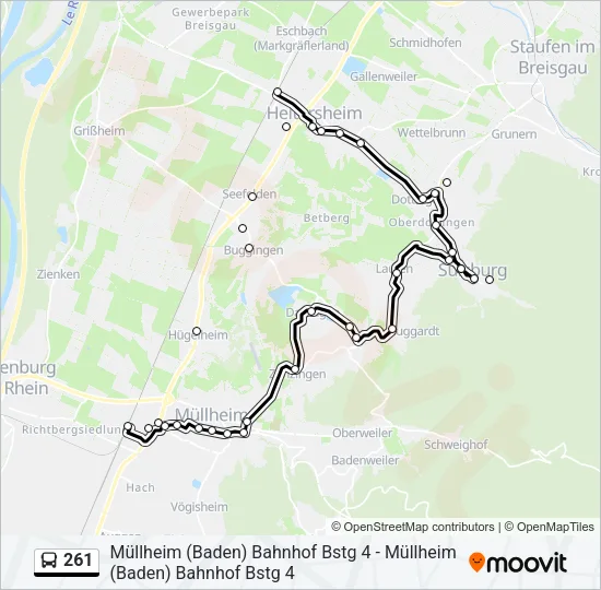 261 Bus Line Map