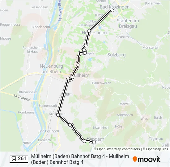 261 Bus Line Map