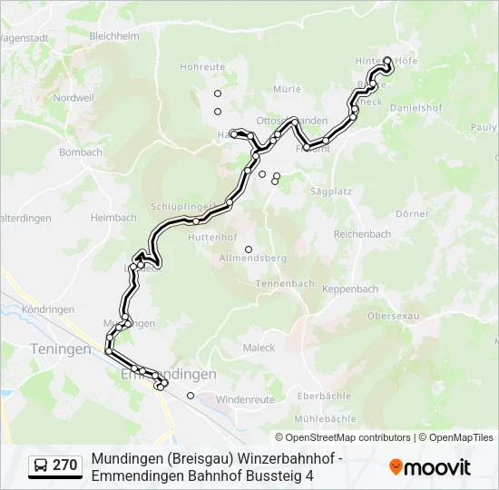 270 Bus Line Map