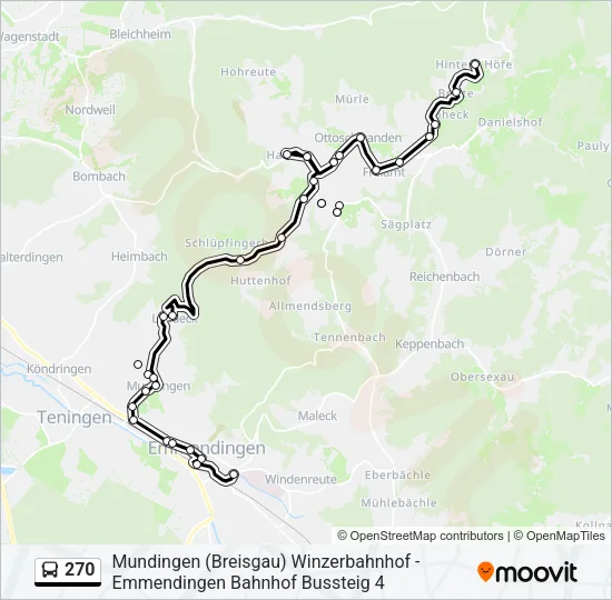 270 Bus Line Map