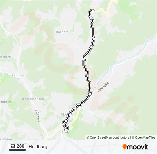 280 Bus Line Map