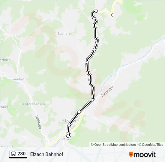 280 Bus Line Map