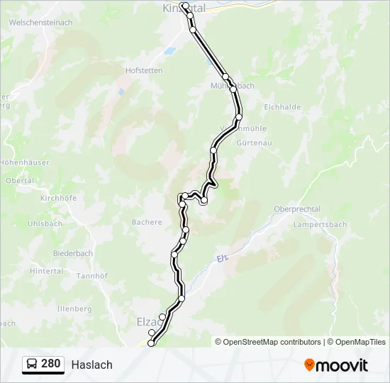 280 Bus Line Map