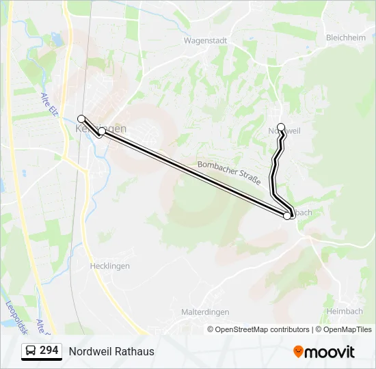 294 Bus Line Map