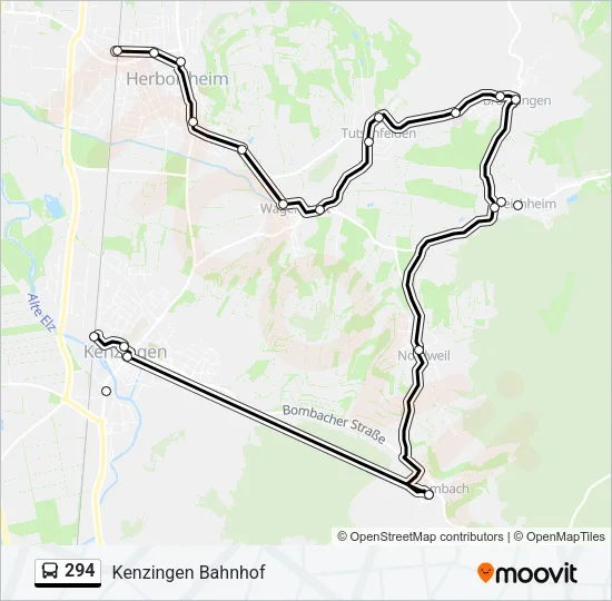 294 Bus Line Map