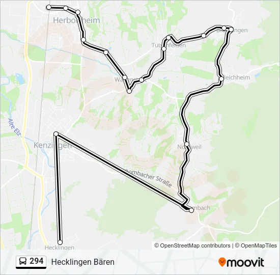 294 Bus Line Map