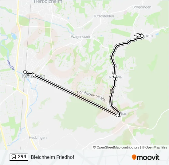 294 Bus Line Map