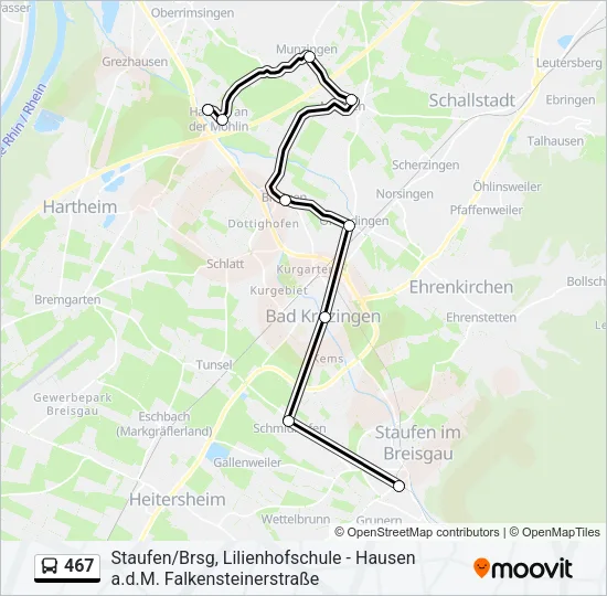 467 Bus Line Map