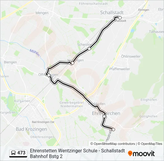 473 Bus Line Map