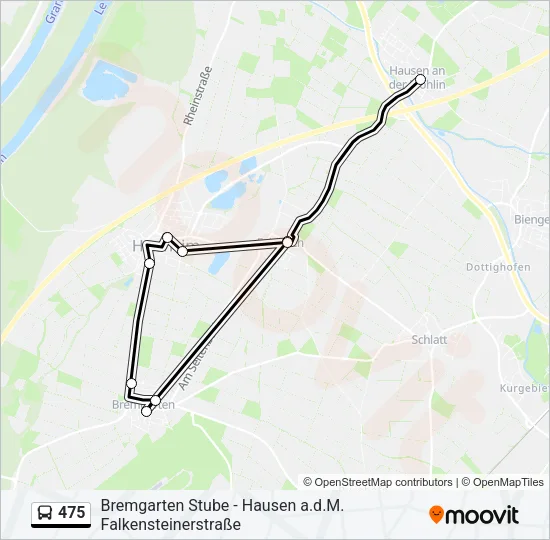 475 Bus Line Map
