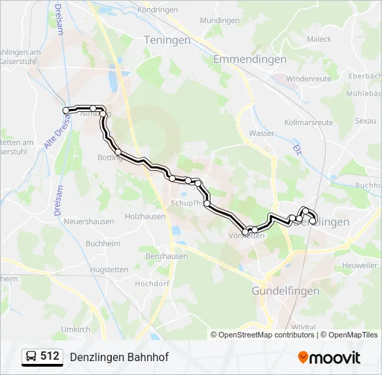 512 Bus Line Map