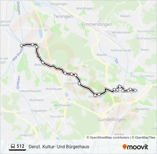 512 Bus Line Map
