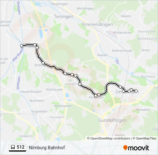 512 Bus Line Map