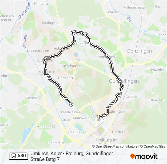 530 Bus Line Map