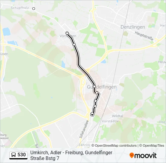 530 Bus Line Map