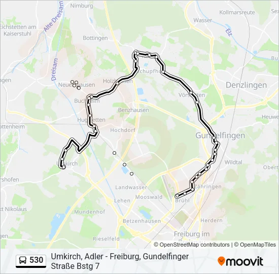 530 Bus Line Map