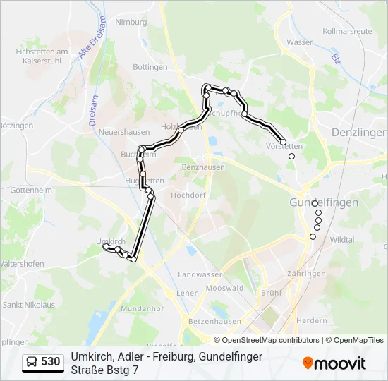 530 Bus Line Map