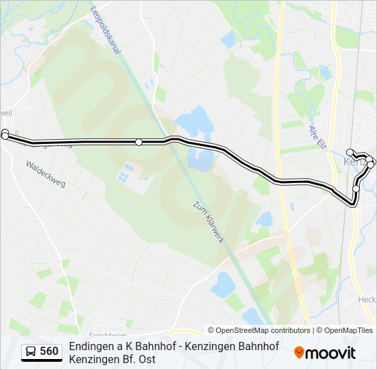 Автобус 560: карта маршрута